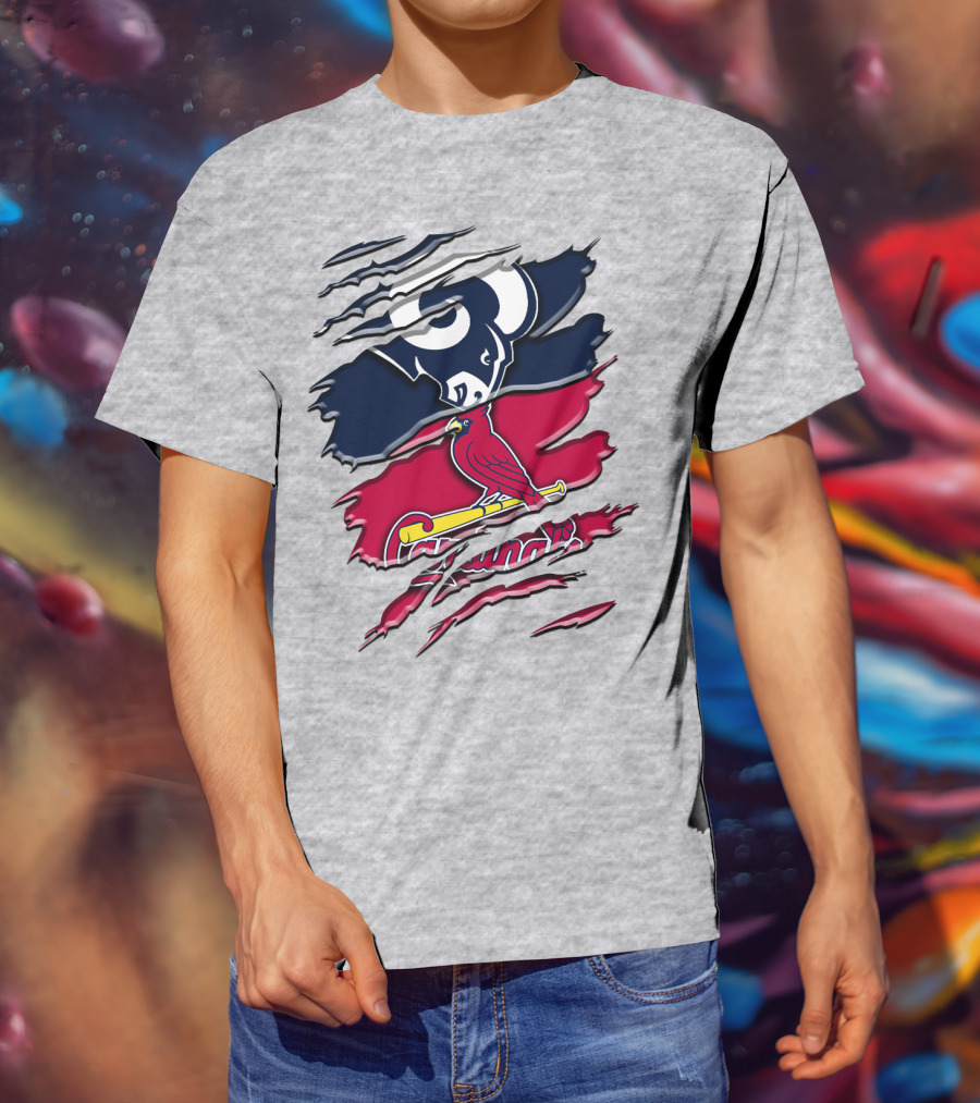 Rams Cardinals Fan Crossover T-Shirt