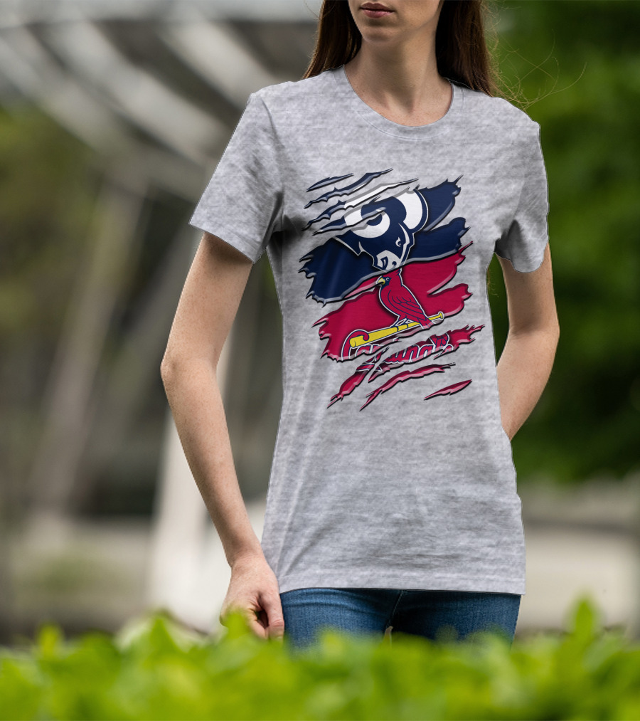 Rams Cardinals Fan Crossover T-Shirt