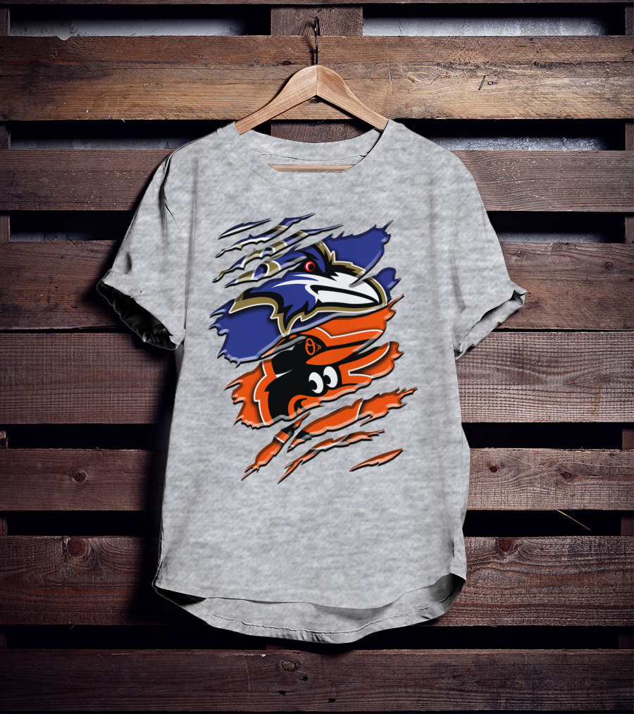Baltimore Ravens Orioles Logo Mashup Rah 101 T-Shirt