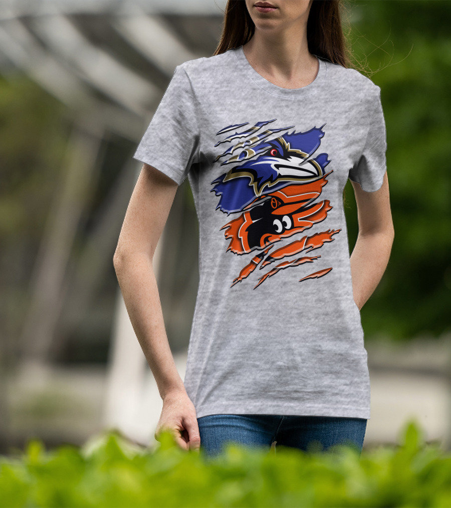 Baltimore Ravens Orioles Logo Mashup Rah 101 T-Shirt