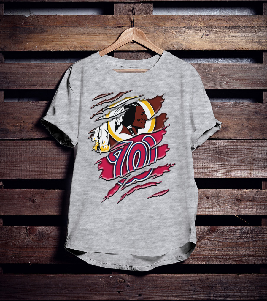 Washington Football Team And Nationals Logo Mashup Rah 105 T-Shirt