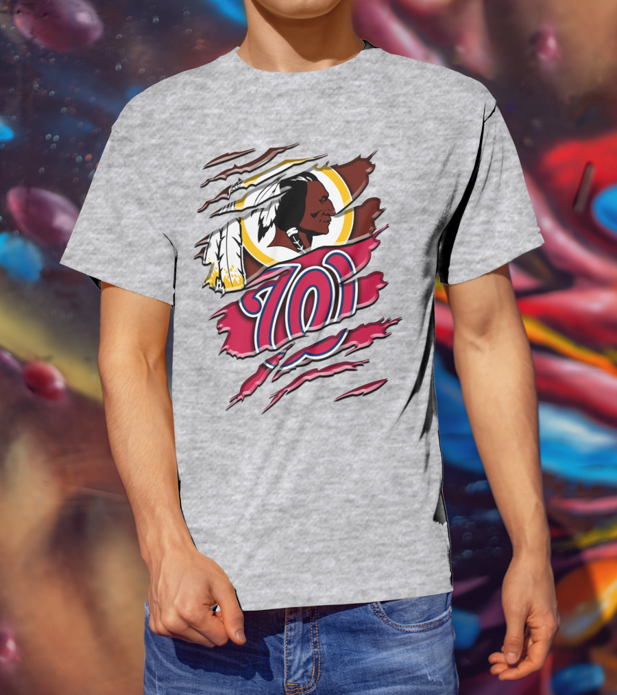Washington Football Team And Nationals Logo Mashup Rah 105 T-Shirt