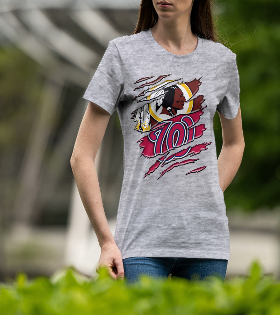 Washington Football Team And Nationals Logo Mashup Rah 105 T-Shirt