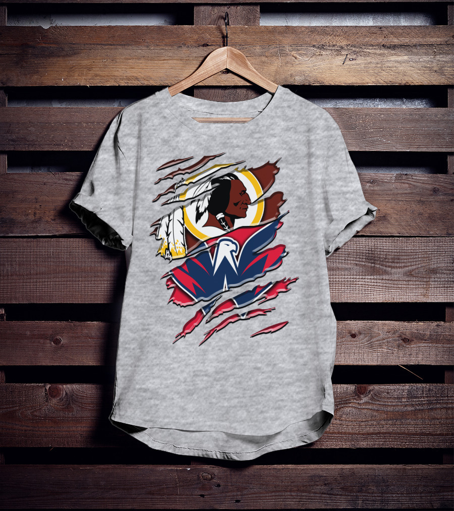 Washington Capitals And Washington Redskins Logo Mashup Rah 104 T-Shirt