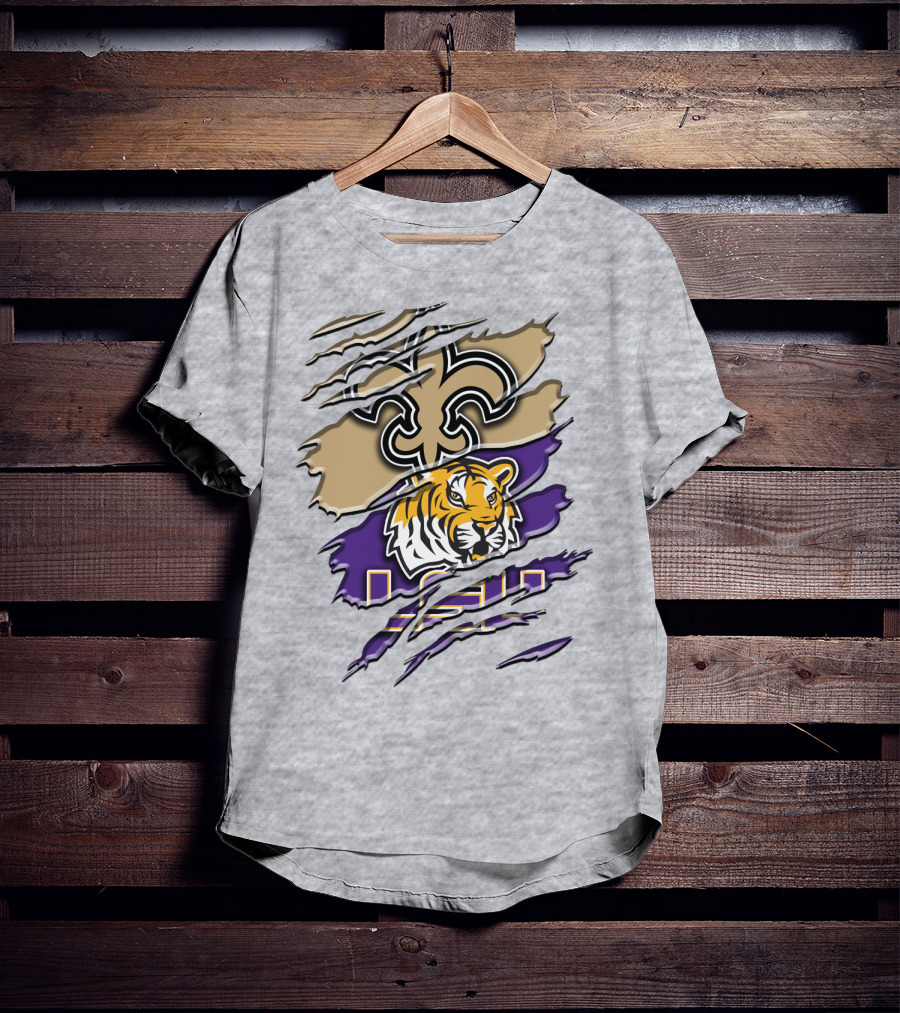 New Orleans Saints And Lsu Tigers Rah 107 T-Shirt