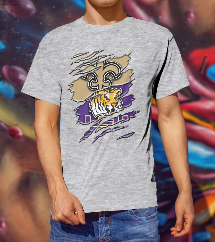 New Orleans Saints And Lsu Tigers Rah 107 T-Shirt