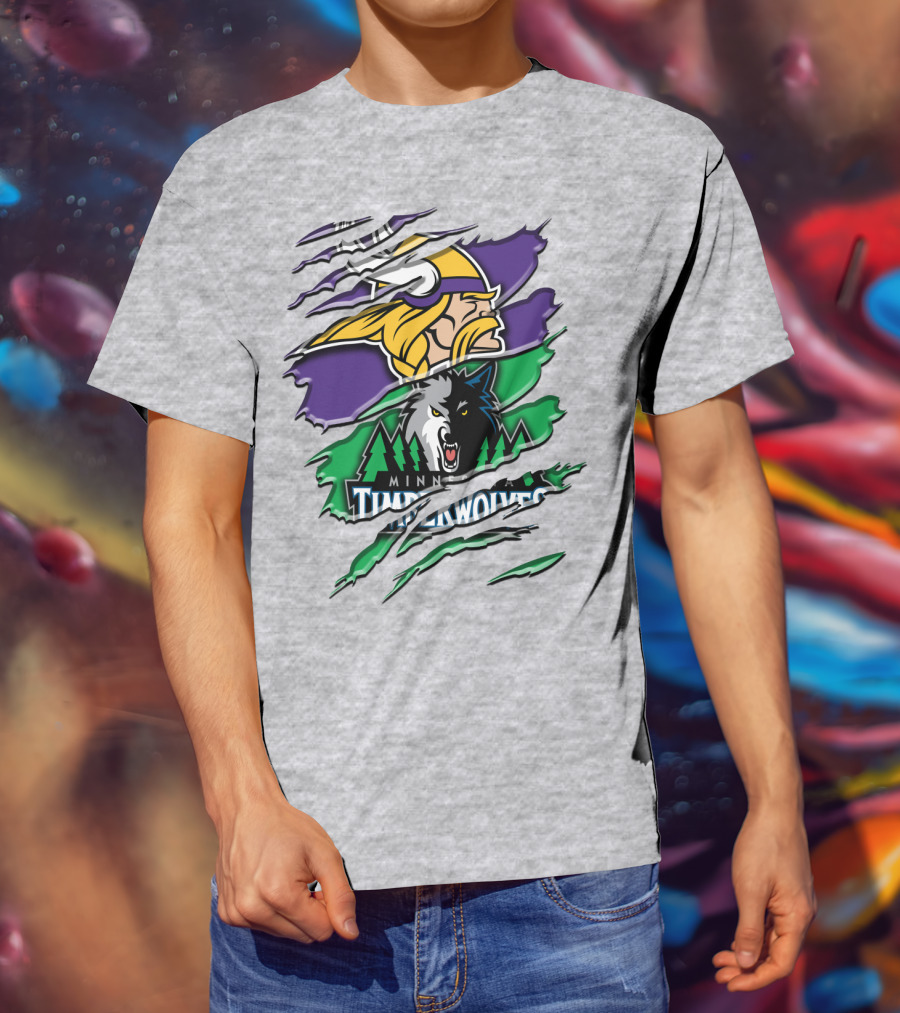 Minnesota Vikings Timberwolves Rah 134 Collaboration T-Shirt