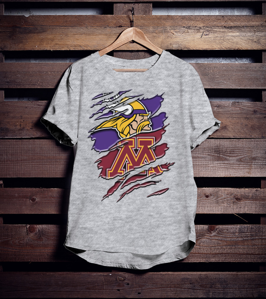 Minnesota Vikings And Golden Gophers Claw Marks Rah 133 T-Shirt