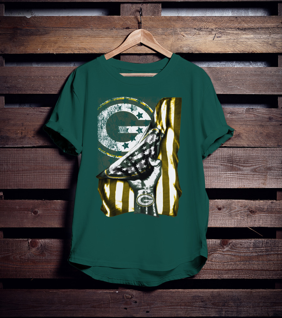 Green Bay Packers American Flag T-Shirt