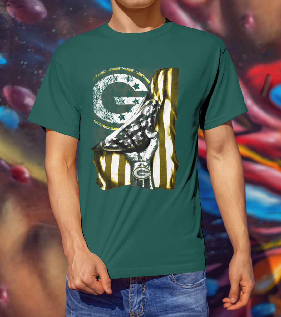 Green Bay Packers American Flag T-Shirt