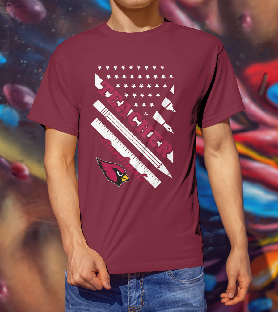 Arizona Cardinals Teacher Stars And Tools T-Shirt