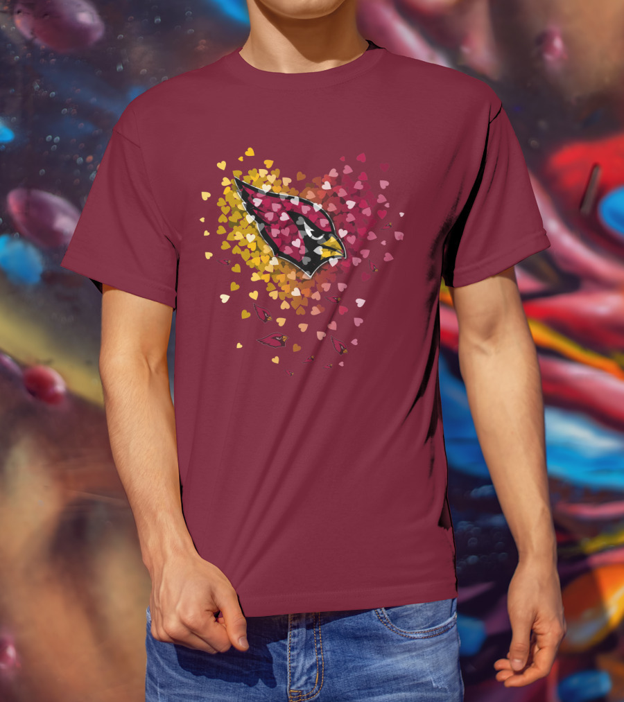 Arizona Cardinals Heart Symbol Burst T-Shirt