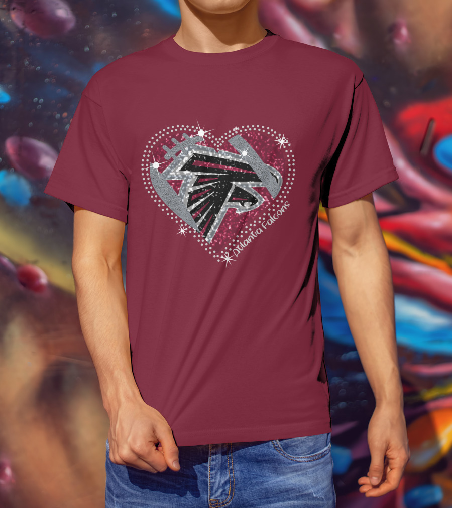 Atlanta Falcons Sparkling Heart T-Shirt