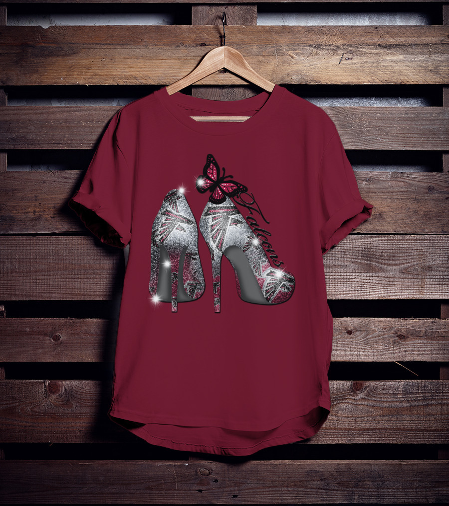 Atlanta Falcons High Heels With Butterfly T-Shirt