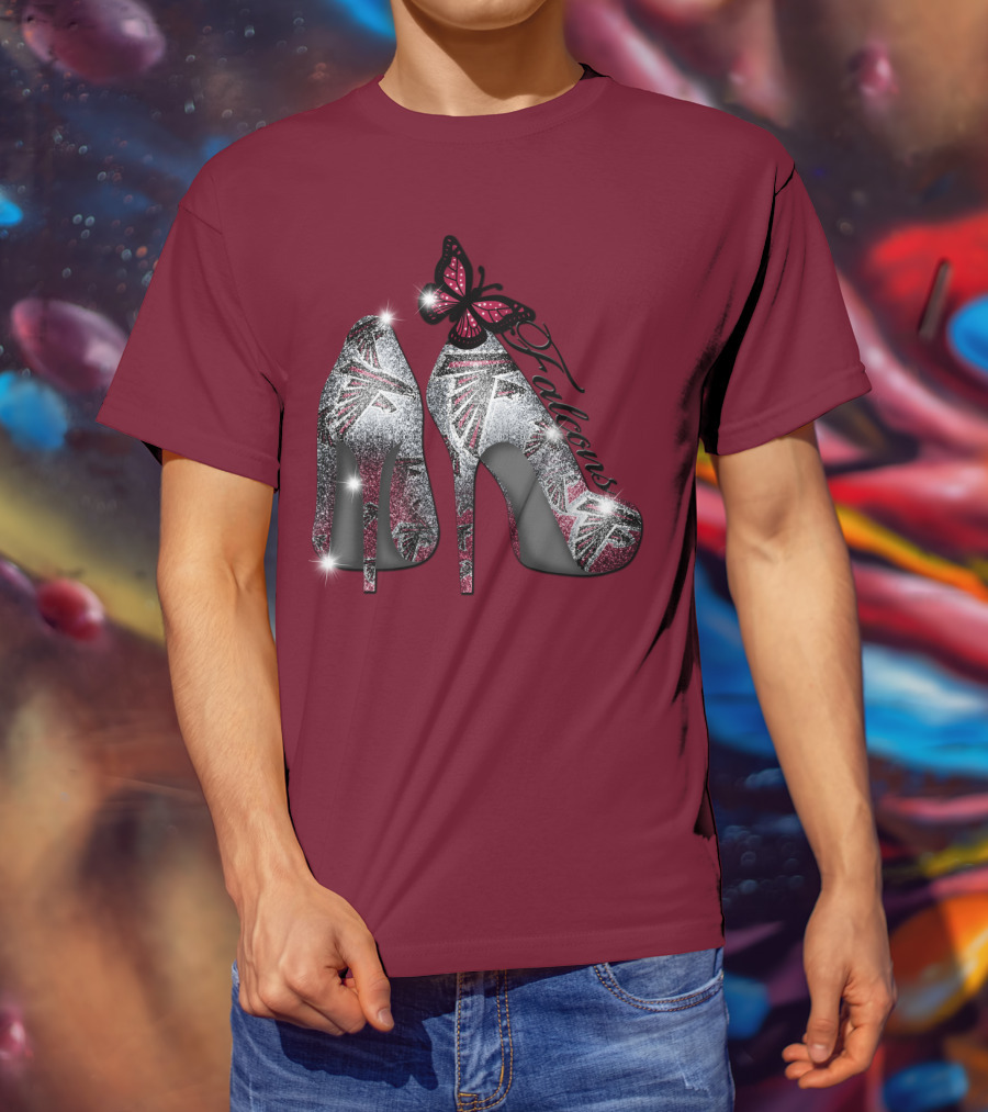 Atlanta Falcons High Heels With Butterfly T-Shirt