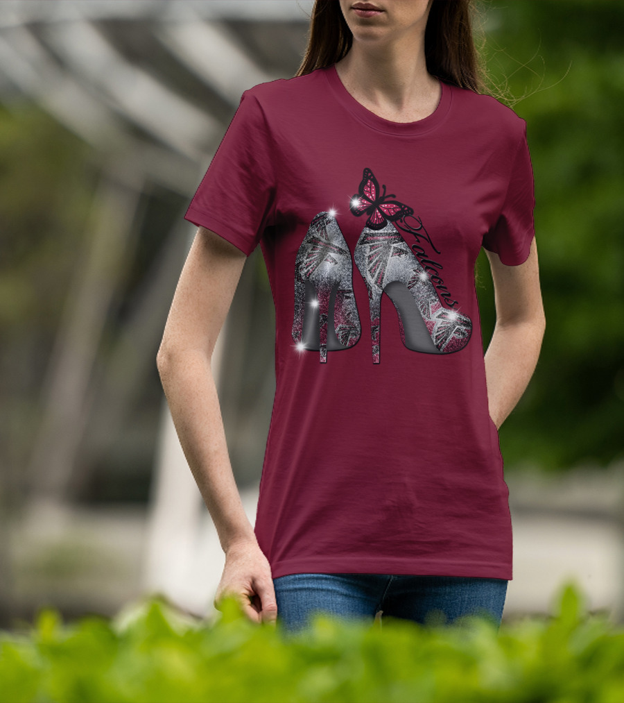 Atlanta Falcons High Heels With Butterfly T-Shirt