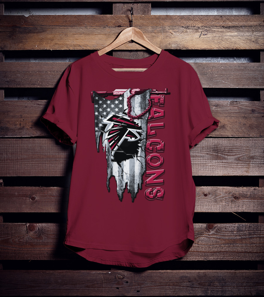 Atlanta Falcons American Flag Football Team T-Shirt
