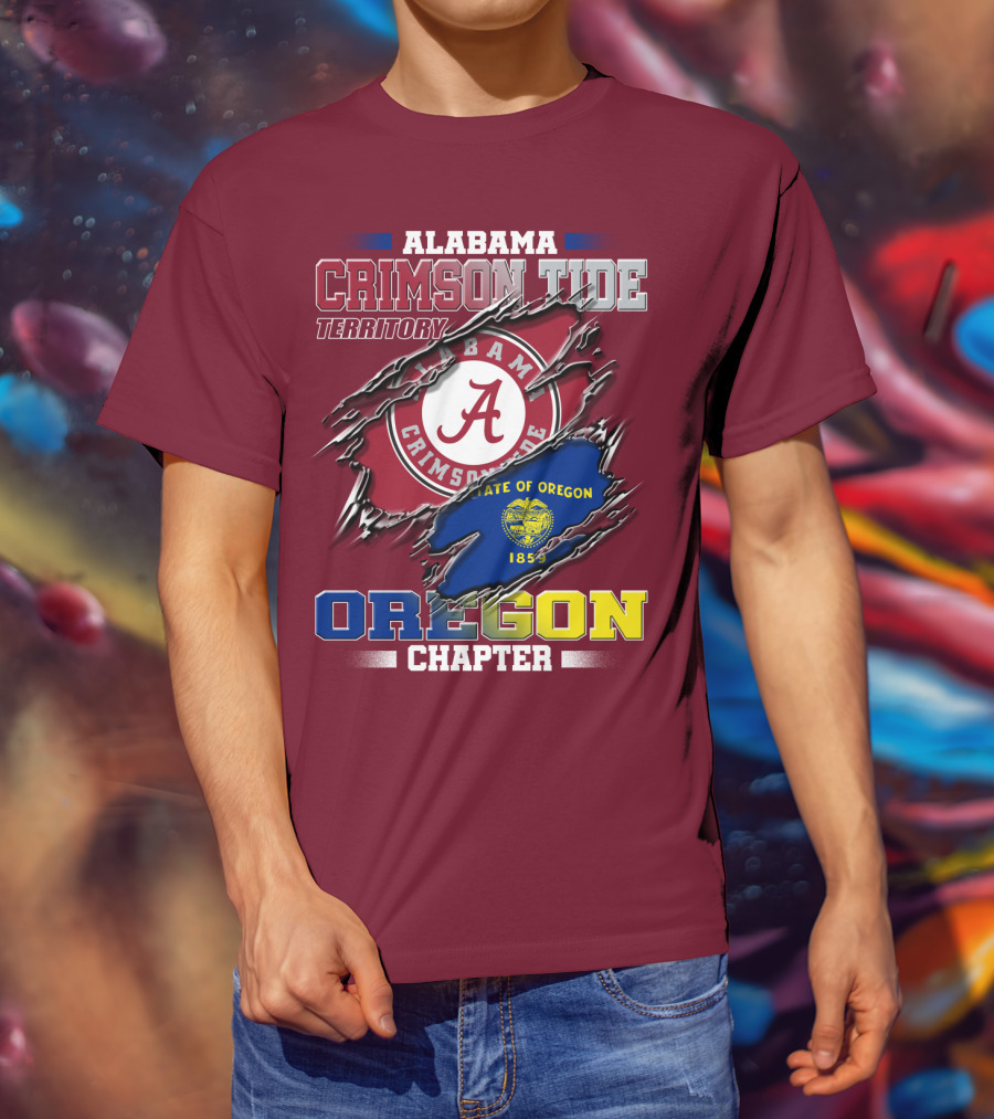 Alabama Crimson Tide Territory Oregon Chapter State Of Oregon 1859 T-Shirt