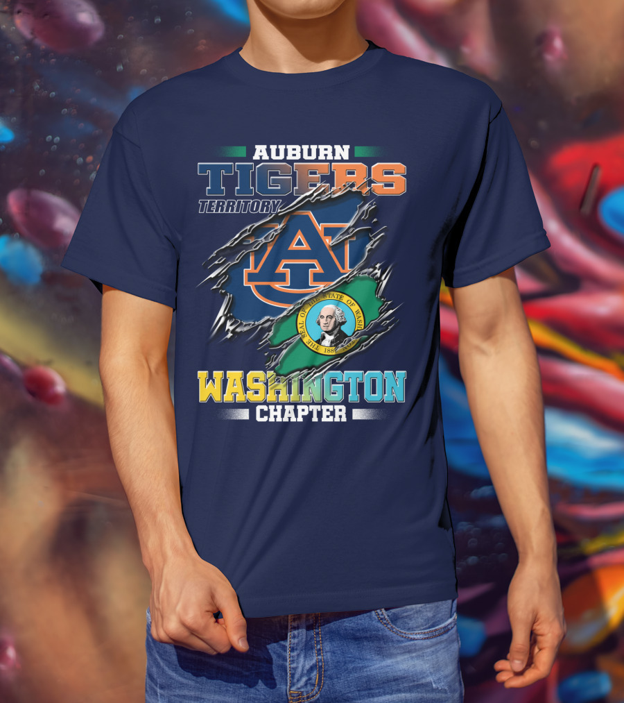 Auburn Tigers Territory Washington Chapter Seal Of Washington T-Shirt