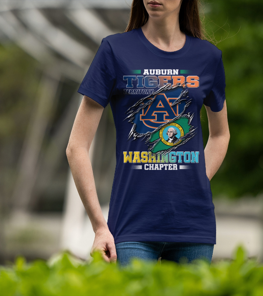 Auburn Tigers Territory Washington Chapter Seal Of Washington T-Shirt