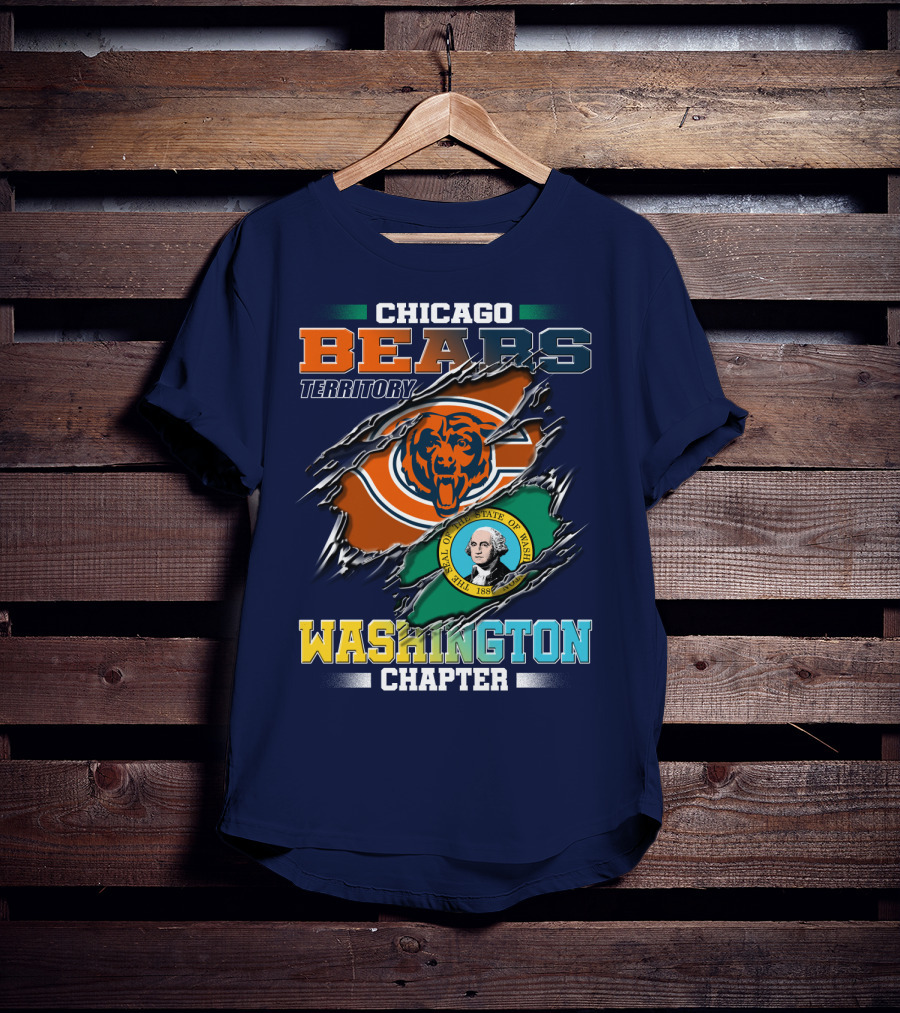 Chicago Bears Territory Washington Chapter State Flag T-Shirt