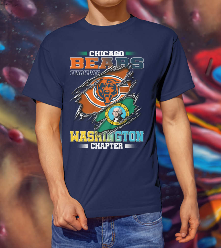 Chicago Bears Territory Washington Chapter State Flag T-Shirt