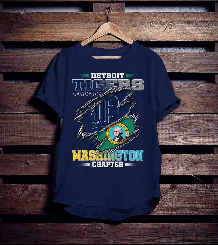 Detroit Tigers Territory Washington Chapter State Seal T-Shirt