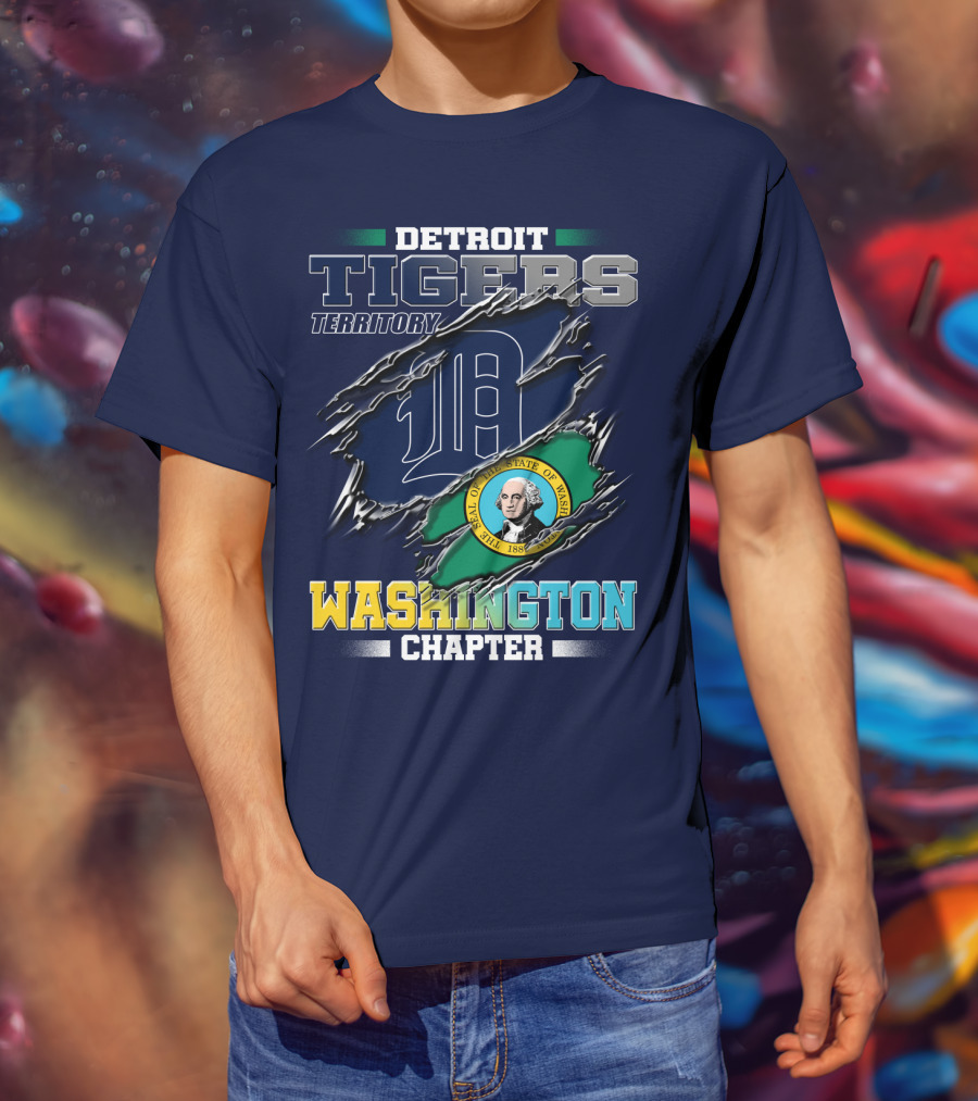 Detroit Tigers Territory Washington Chapter State Seal T-Shirt