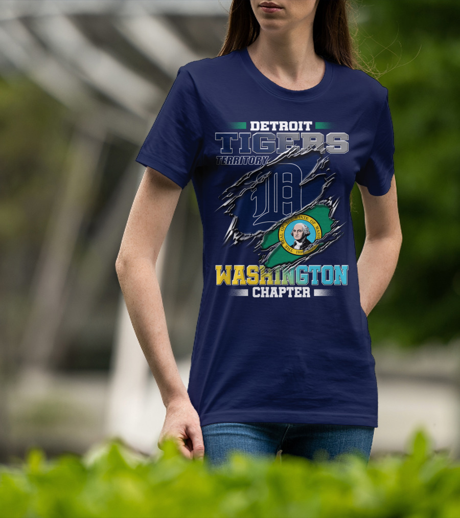 Detroit Tigers Territory Washington Chapter State Seal T-Shirt