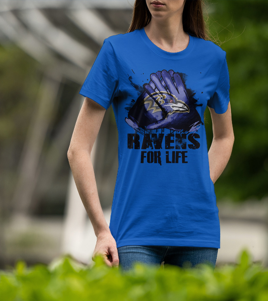 Baltimore Ravens For Life Fan Gear T-Shirt