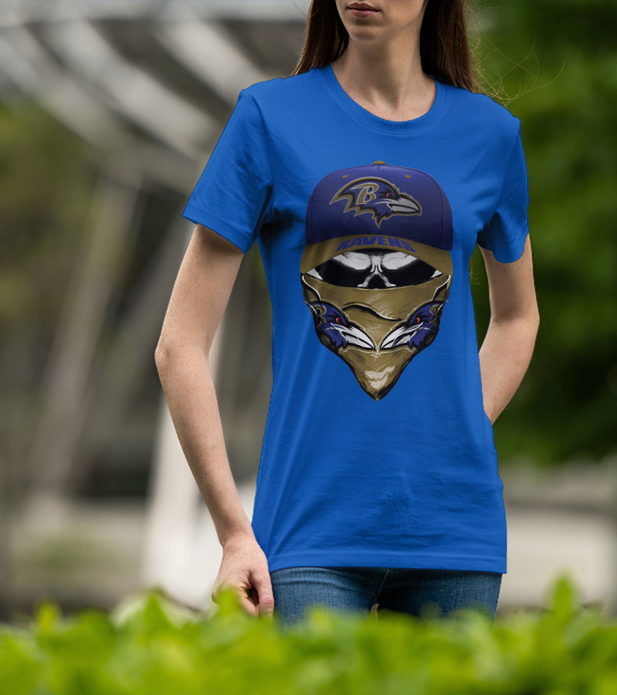 Baltimore Ravens Ravens Bandana And Logo Hat Combo T-Shirt