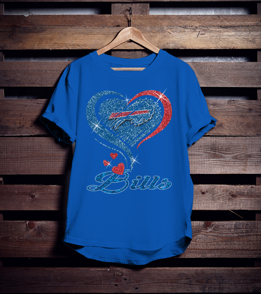 Buffalo Bills Heart Logo And Script T-Shirt
