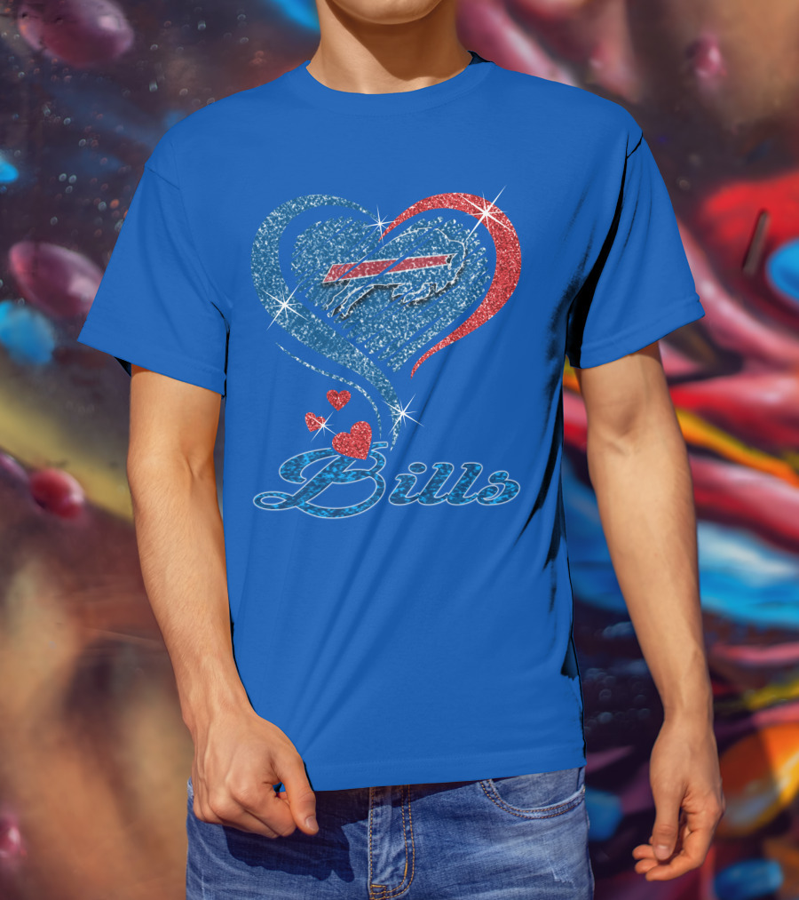 Buffalo Bills Heart Logo And Script T-Shirt