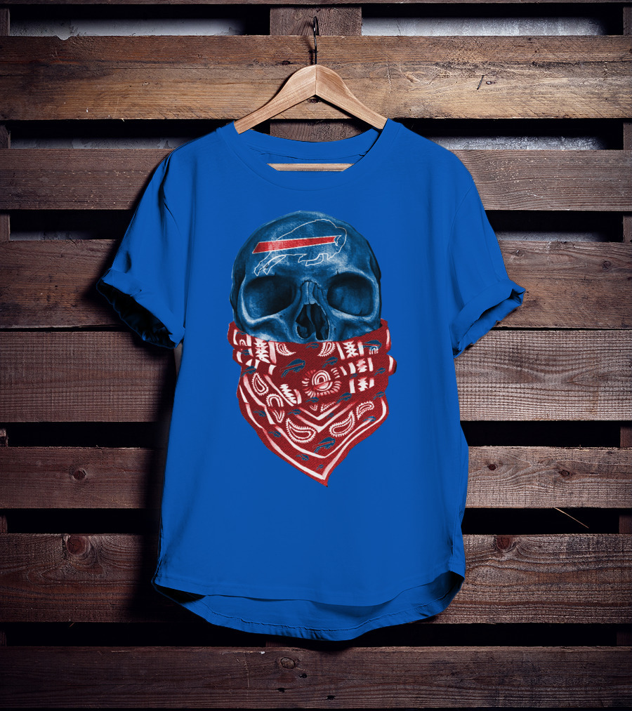 Buffalo Bills Skull With Bandana T-Shirt