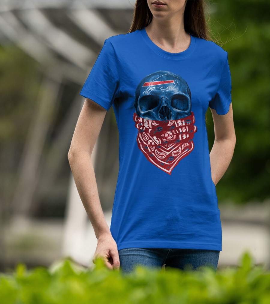Buffalo Bills Skull With Bandana T-Shirt