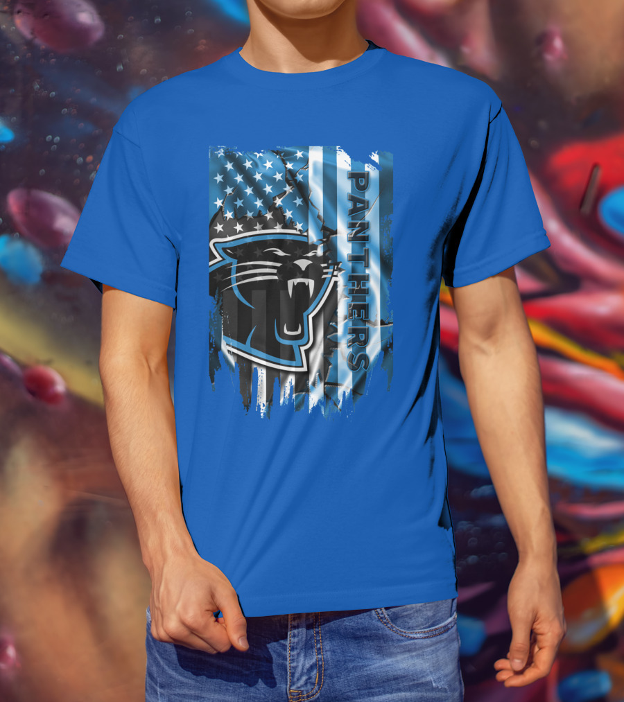 Panthers American Flag Stars And Stripes T-Shirt