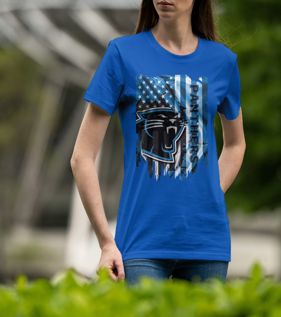 Panthers American Flag Stars And Stripes T-Shirt