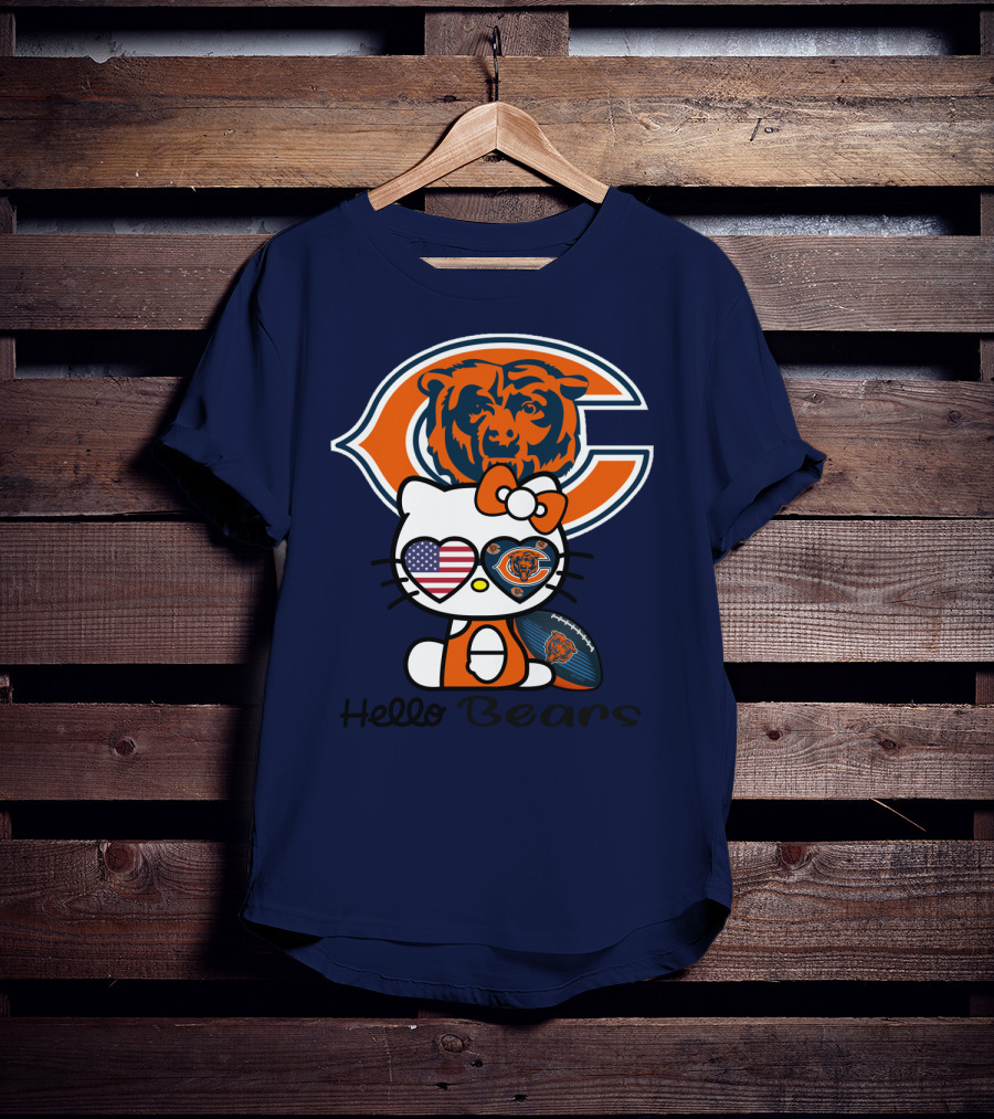 Hello Bears Chicago Bears Football Kitty T-Shirt