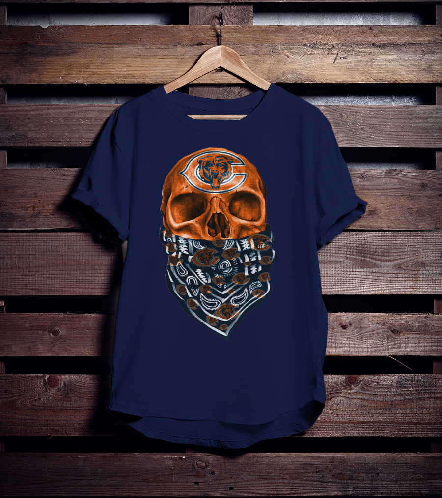 Chicago Bears Skull Bandana T-Shirt