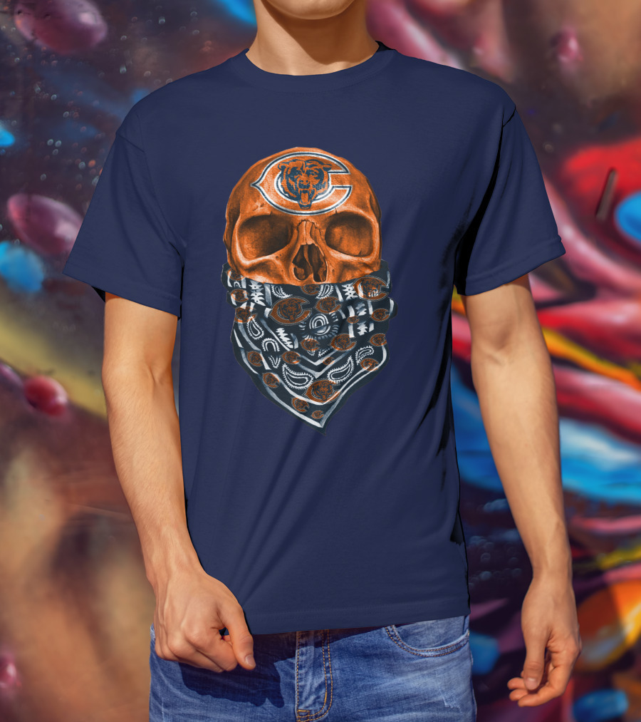 Chicago Bears Skull Bandana T-Shirt