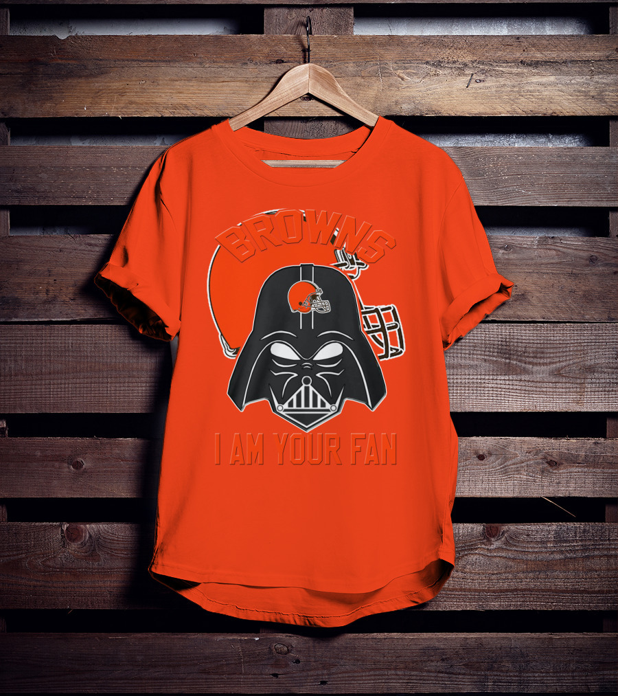 Browns I Am Your Fan Cleveland Browns Football Helmet Darth Vader T-Shirt