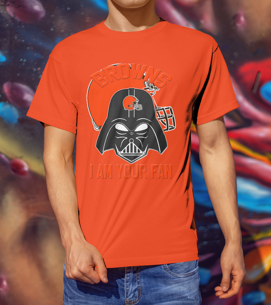 Browns I Am Your Fan Cleveland Browns Football Helmet Darth Vader T-Shirt