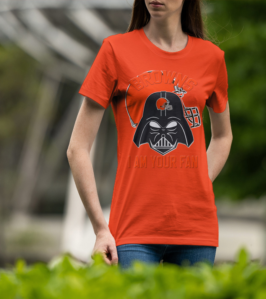 Browns I Am Your Fan Cleveland Browns Football Helmet Darth Vader T-Shirt