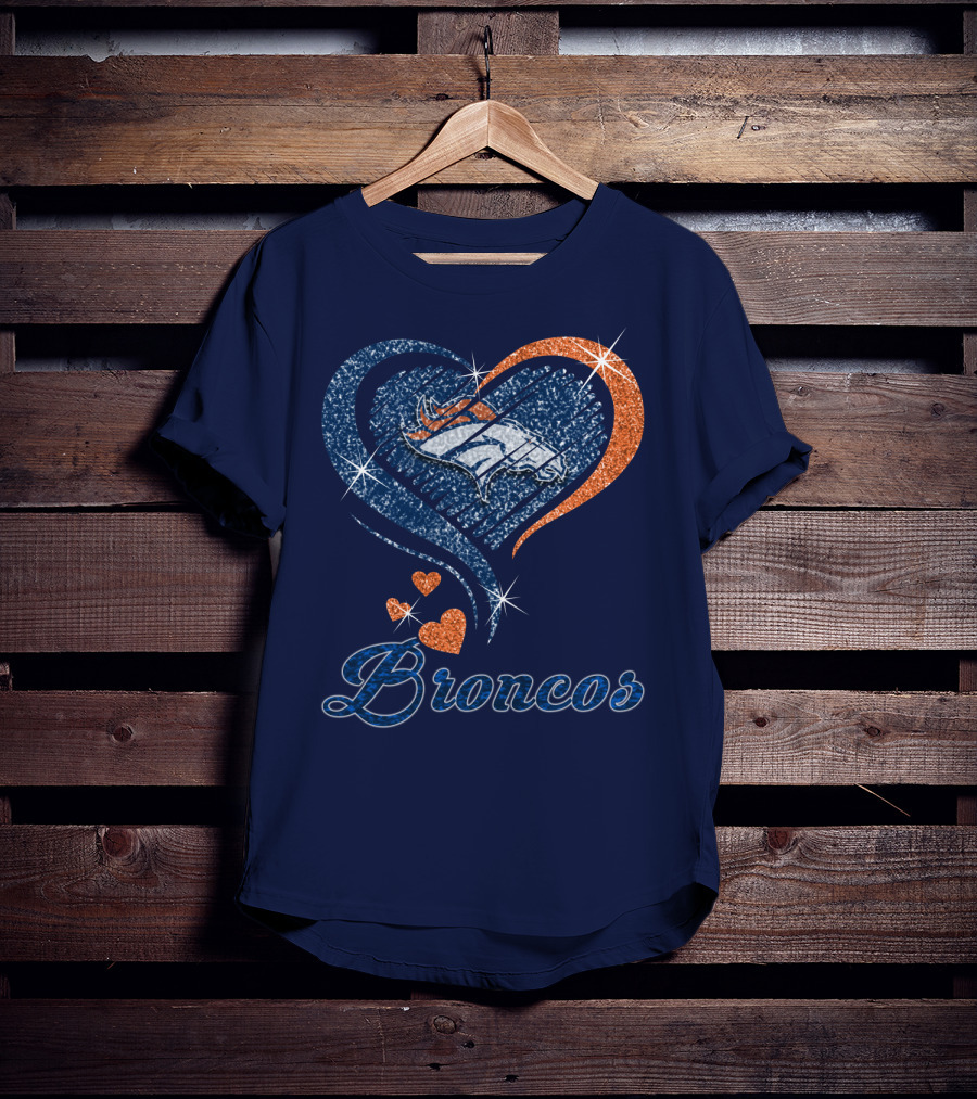 Broncos Heart Glitter T-Shirt