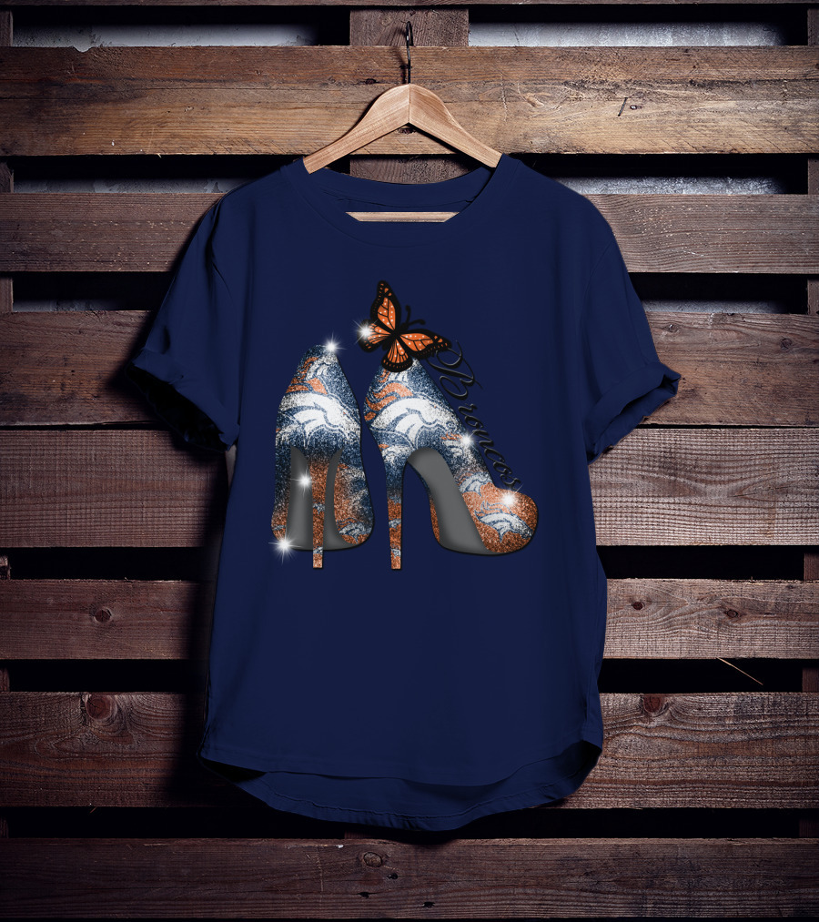 Denver Broncos Heels Butterfly T-Shirt