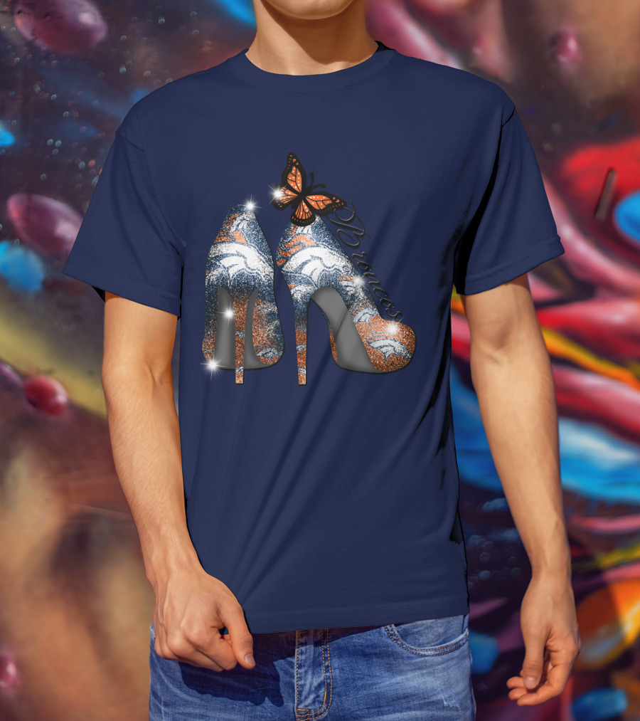 Denver Broncos Heels Butterfly T-Shirt