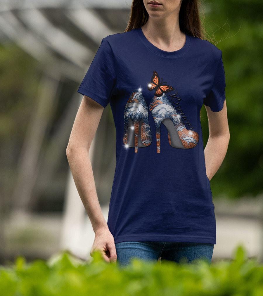 Denver Broncos Heels Butterfly T-Shirt