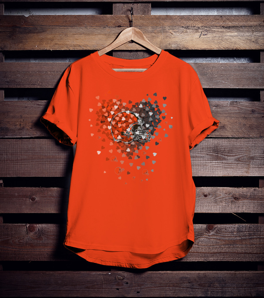 Cleveland Browns Helmet Heart T-Shirt
