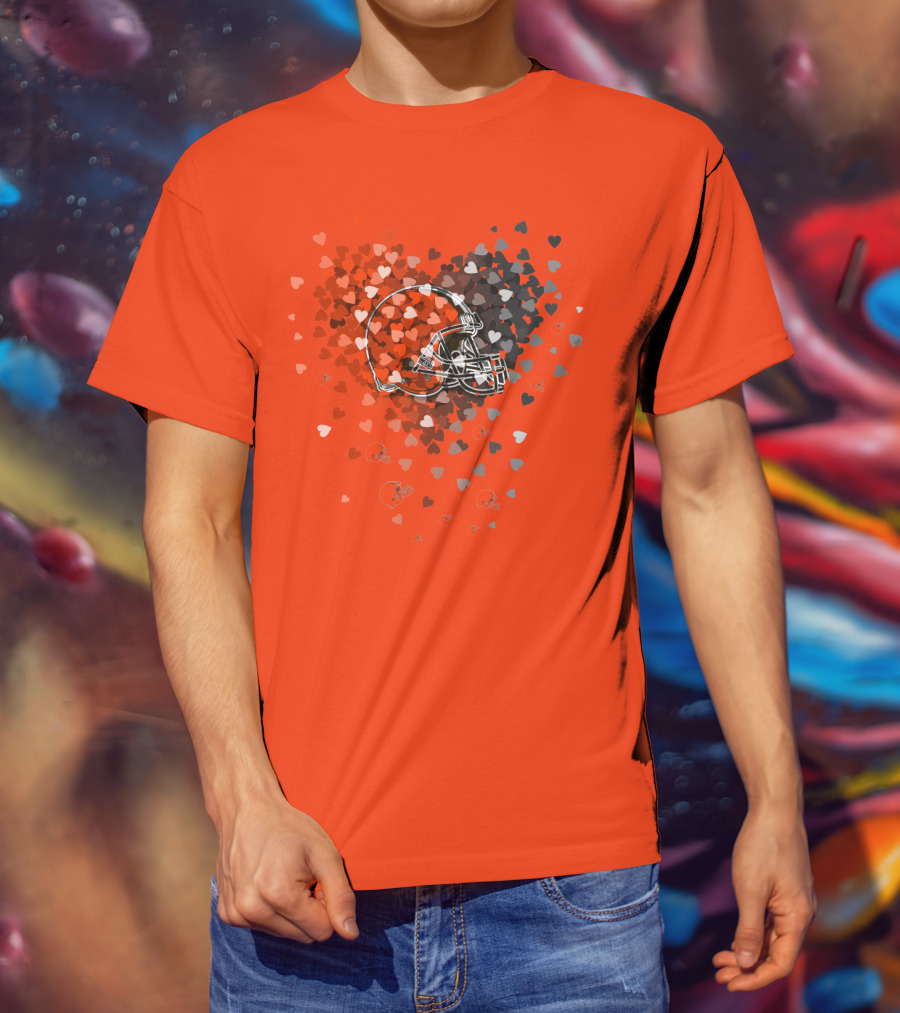 Cleveland Browns Helmet Heart T-Shirt