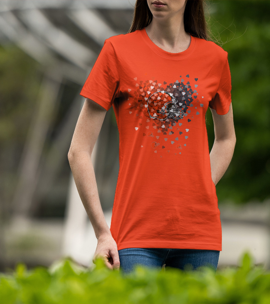 Cleveland Browns Helmet Heart T-Shirt
